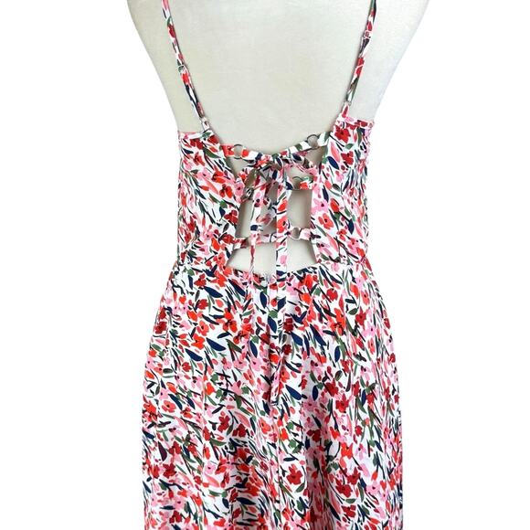 Molly Bracken Colorful Floral Open Tie Back Sleeveless Midi Dress - Picture 9 of 14